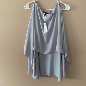 Chiffon overlay blouse in lilac tint